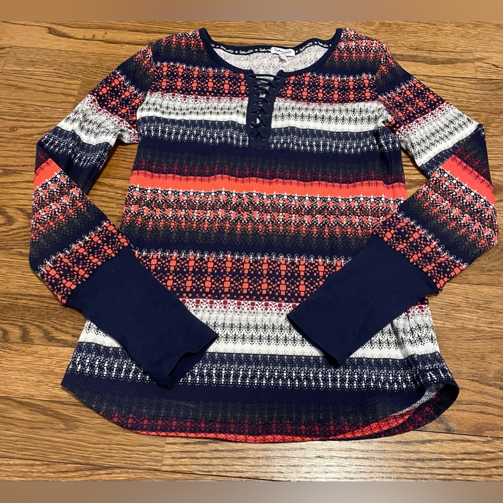 Splendid fair isle waffle knit shirt size small. Excellent condition never worn!